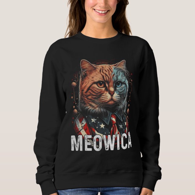 Sudadera Kitty Cat 4th Of July Meowica USA Patriotic Indepe (Anverso)