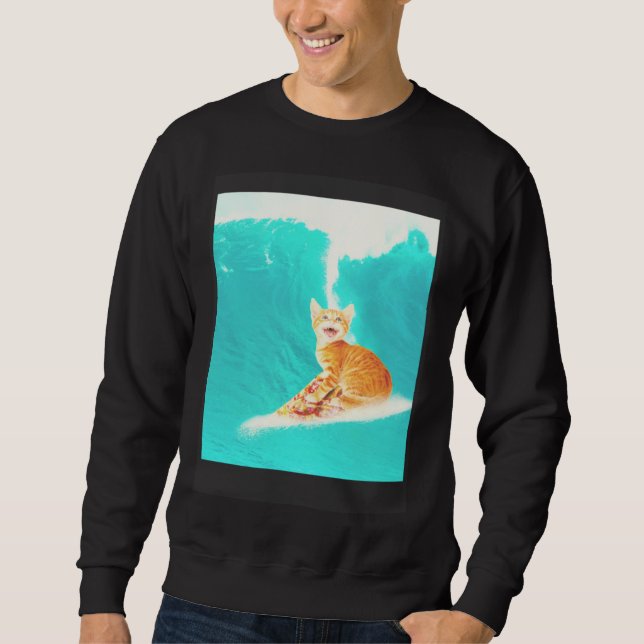 Sudadera Kitty Cat Surfing Pizza (Anverso)