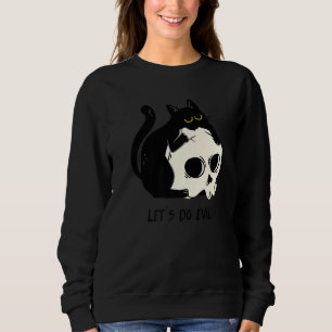 Sudadera Kitty negro lindo con gato negro oscuro y negro cr