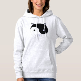 Sudadera Kitty Yin Yang Meditation Design Black, White,