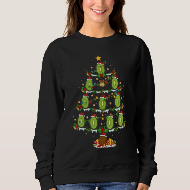 Sudadera Kiwi Fruit  Xmas Lights Kiwi Fruit Christmas Tree (Anverso)