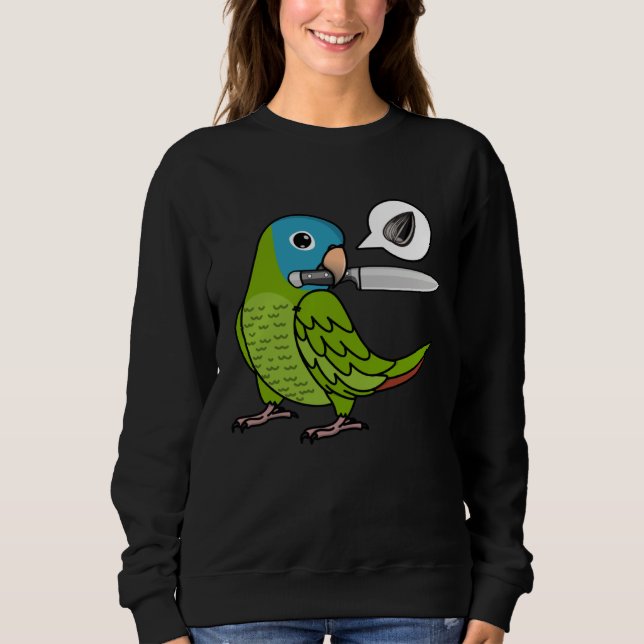Sudadera Knife Parrot Wants Seeds I Blue crowned Conure (Anverso)