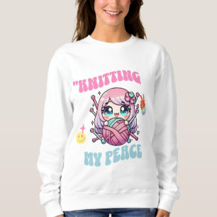 Sudadera Knitting My Peace – Conscious Kawaii Design for Kn