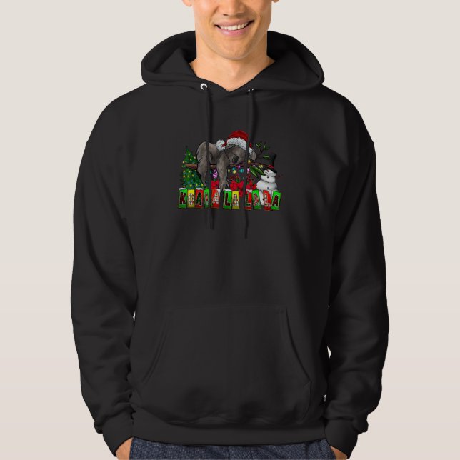 Sudadera Koala Christmas Lights  Santa Hat Merry Christmas (Anverso)