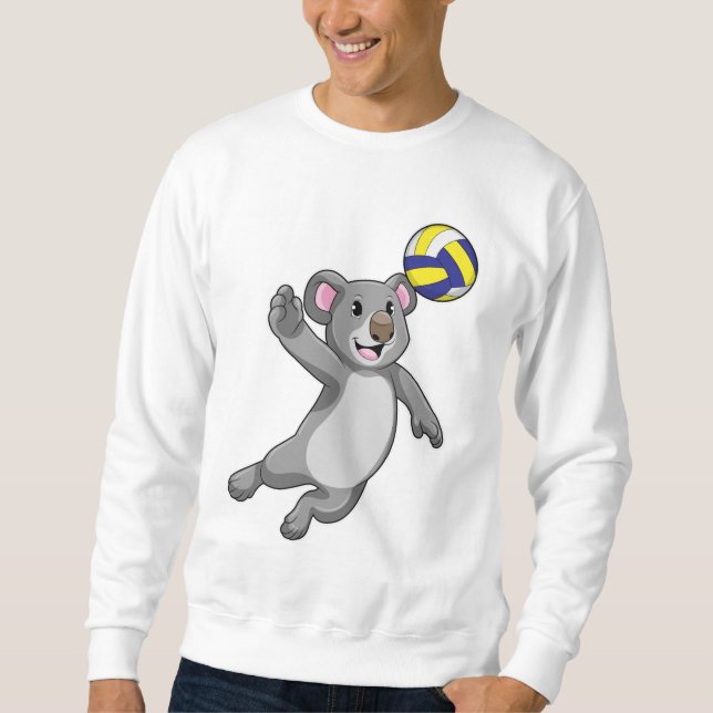 Sudadera Koala como jugador de voleibol con voleibol (Anverso)
