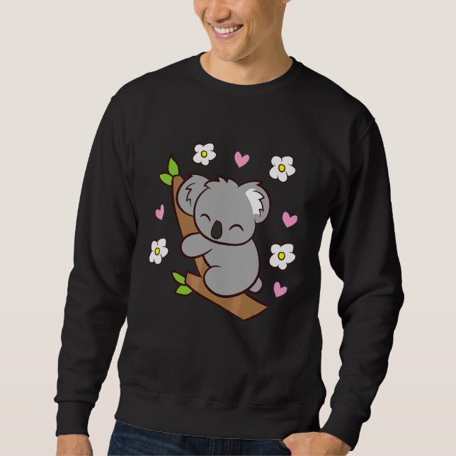 Sudadera Koala Cute Koala Con Flores Australia Koala (Anverso)