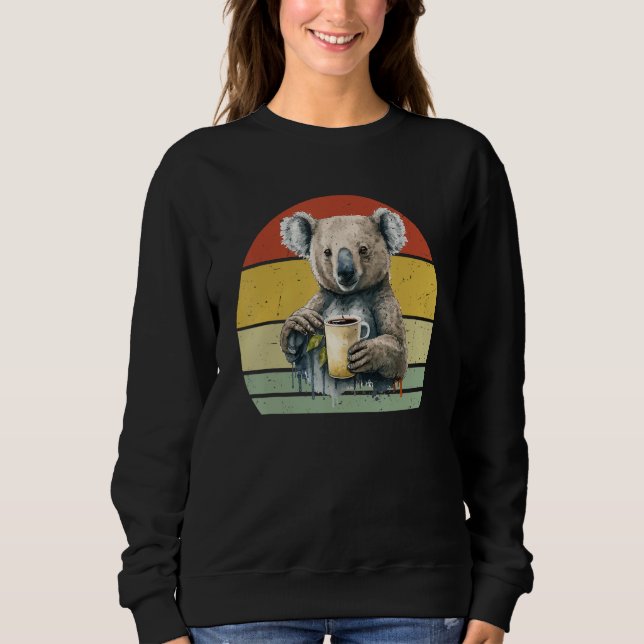 Sudadera Koala Drinking Coffee  Koala And Coffee (Anverso)