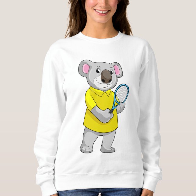Sudadera Koala en tenis con raqueta de tenis (Anverso)