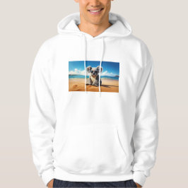 Sudadera Koala en una playa de arena