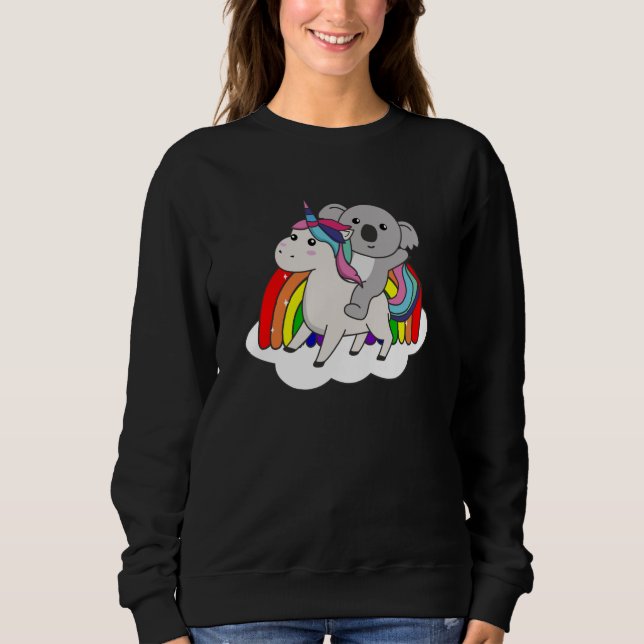 Sudadera Koala En Unicornio Animales Arcoiris Cutan Koalas (Anverso)