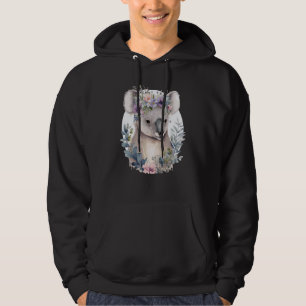 Sudadera Koala Oso Acuarela Corona de Flores Floral