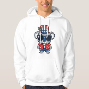 Sudadera Koala Patriótico Arte Vectorial Estilo Vintage_1