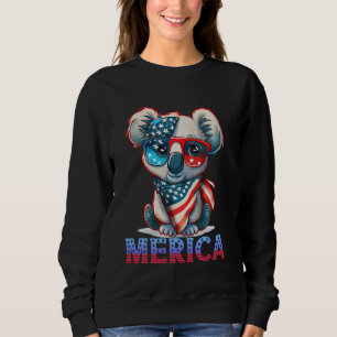 Sudadera Koala Patriótico USA Gafas de Sol Bandera American