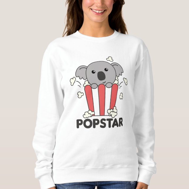 Sudadera Koala Popcorn Time Animales Graciosos En La Comida (Anverso)