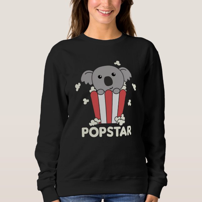 Sudadera Koala Popcorn Time Animales Graciosos En La Comida (Anverso)