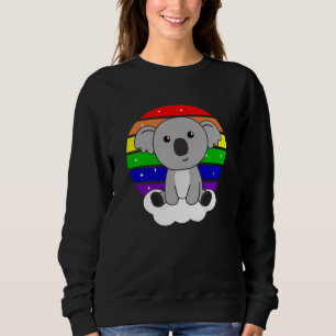 Sudadera Koala Purpurina arcoiris Kawaii Koalas Coloroso