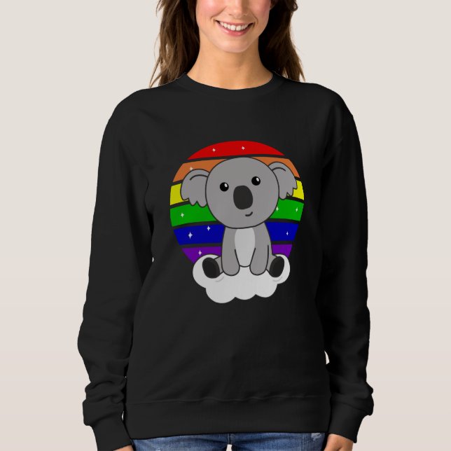 Sudadera Koala Purpurina arcoiris Kawaii Koalas Coloroso (Anverso)