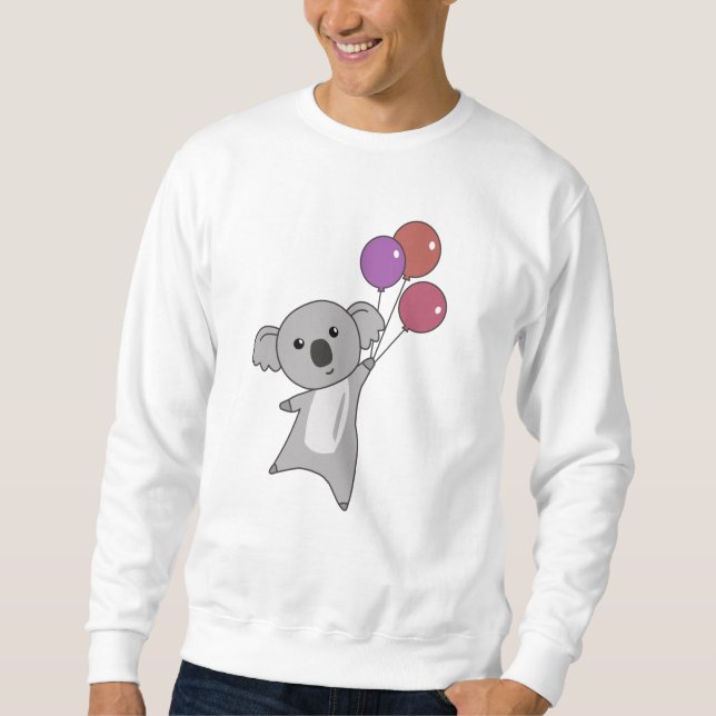 Sudadera Koala vuela con globos dulces niños animales (Anverso)