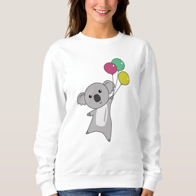 Sudadera Koala vuela con globos dulces niños animales (Anverso)