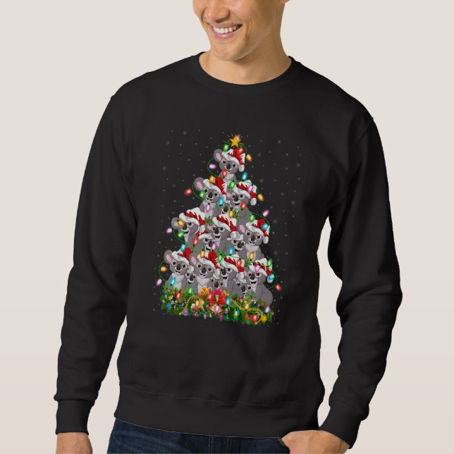 Sudadera Koala  Xmas Lights Santa Koala Christmas Tree (Anverso)