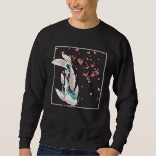 Sudadera Koi Fish Cherry Blossom Pescador Japonés de Carpa