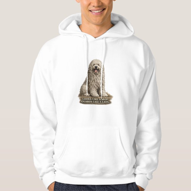 Sudadera Komondor: parece una fregona, guarda como un león (Anverso)