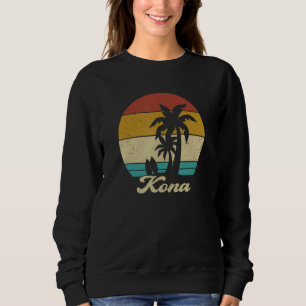 Sudadera Kona Hawaii Hawaii Hawaii Palm Tree Surfboard Retr