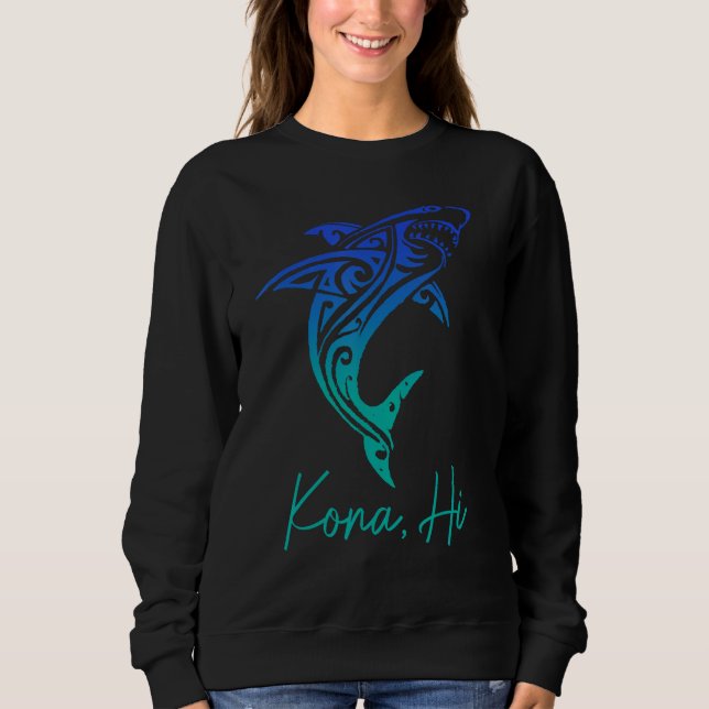 Sudadera Kona Hawaii Tiburón Buceando Surfista De Surf Ha (Anverso)