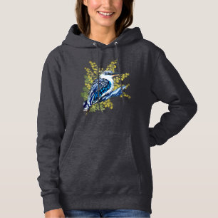 Sudadera Kookaburra, pájaro azul y gris, australiano