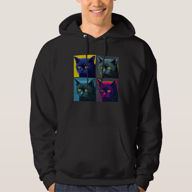 Sudadera Korat Cat Pop Illustration Colorful Animal Women (Anverso)