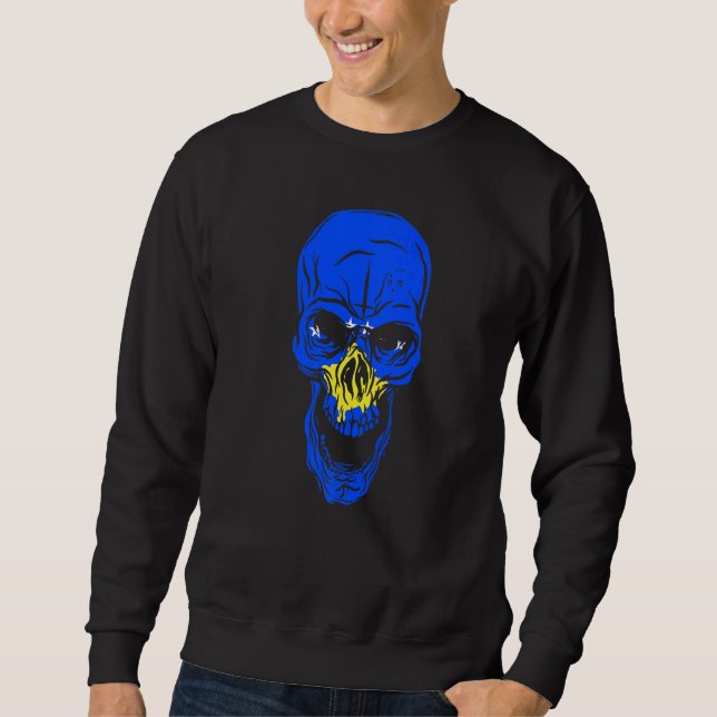 Sudadera Kosovo Flag Colours Skull (Anverso)