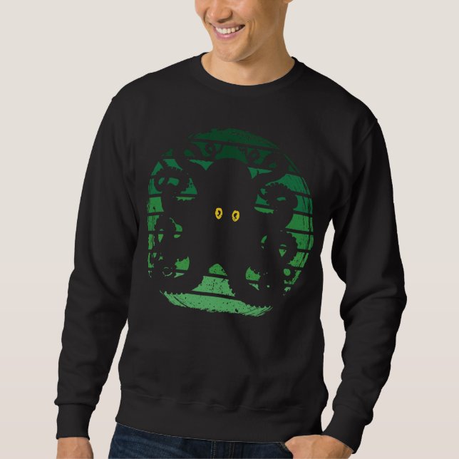 Sudadera Kraken Retro Agua Verde (Anverso)