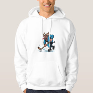 Sudadera Krampus espeluznante jugando hockey sobre hielo en
