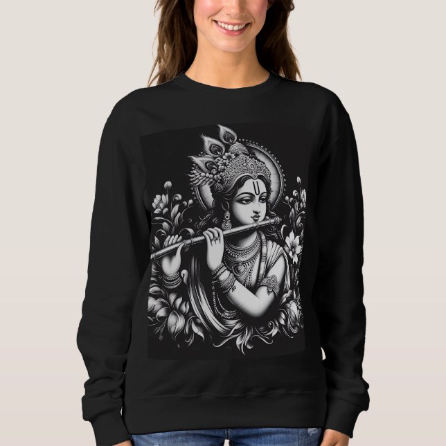Sudadera Krishna Negro y Blanco (Anverso)