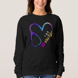 Sudadera L&d Enfermera Watercol Purpurina Love Heart Stetho