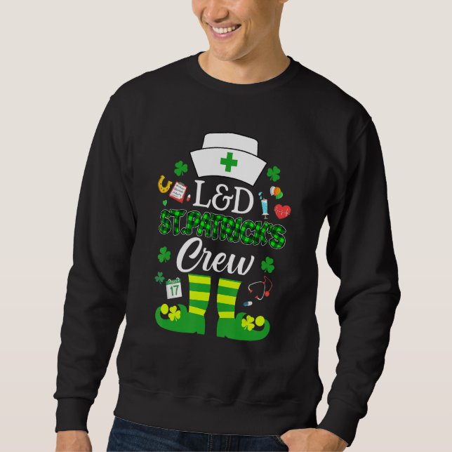 Sudadera L&d St Patricks Enfermería St Patrick Day Leprecha (Anverso)