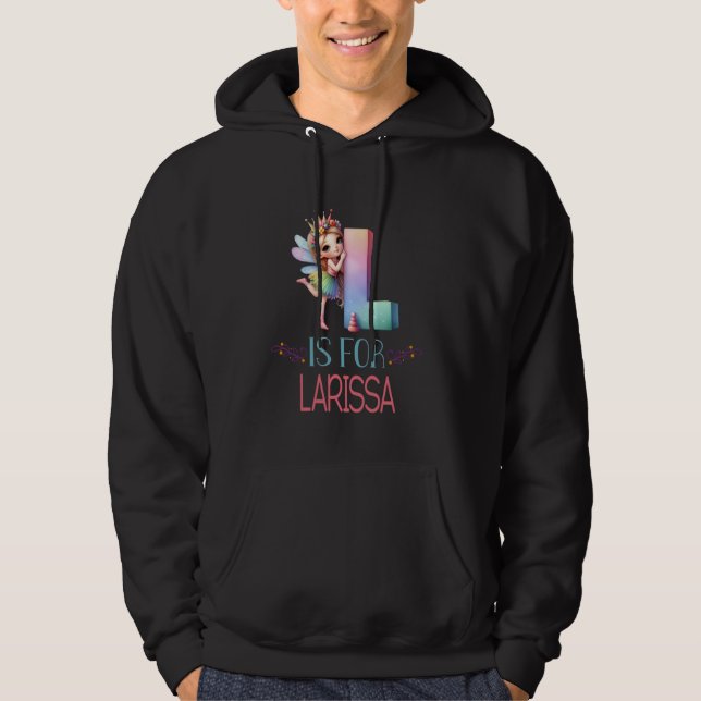 Sudadera L Es Para Larissa Fairy Alphabet Name (Anverso)