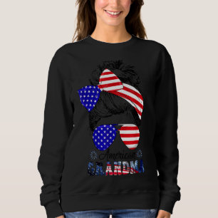 Sudadera La Abuela Americana Desordenada Bun Que Coincide C