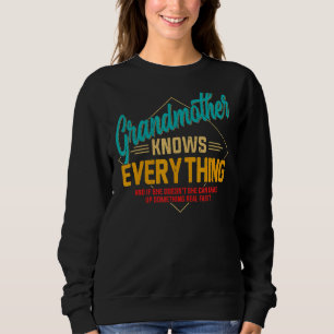 Sudadera La abuela retro del día de la madre sabe todo lo q