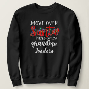 Sudadera La abuela Santa ilumina el diseño de texto humorís