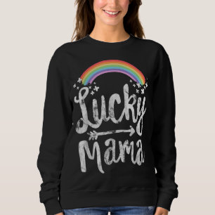 Sudadera La afortunada familia de mamá en Día de los Patroc