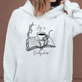 Sudadera La alegría está en todas partes café y libro