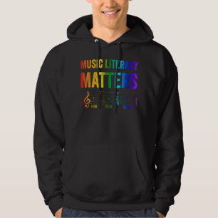 Sudadera La alfabetización musical importa, me gusta comer