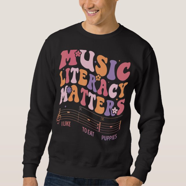 Sudadera La Alfabetización Musical Importa Que Me Gusta Com (Anverso)