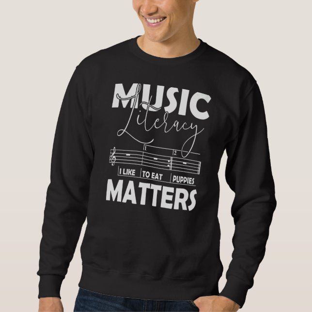 Sudadera La Alfabetización Musical Importa Que Me Gusta Com (Anverso)