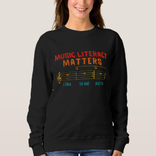 Sudadera La Alfabetización Musical Me Gusta Comer Cachorros