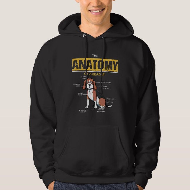 Sudadera La anatomía de un cachorro de Beagle (Anverso)