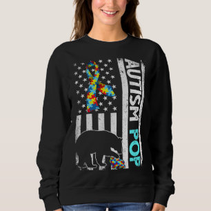 Sudadera La angustiada bandera estadounidense autismo oso p