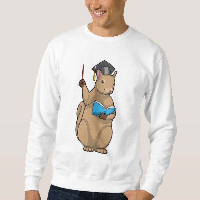 Sudadera La ardilla como maestra con libro (Anverso)