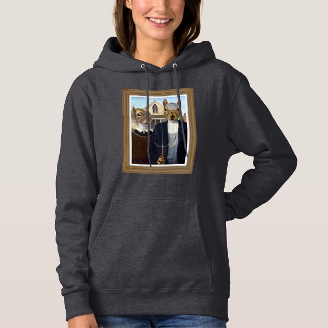 Sudadera La ardilla estadounidense gótica - divertida (Anverso)